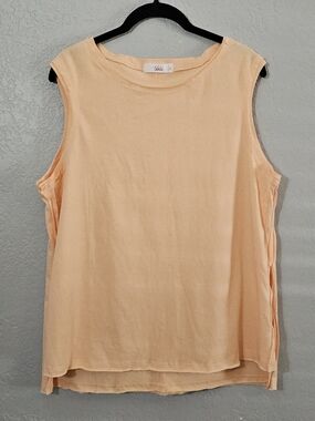 Talulah Sleeveless Crewneck Swing Tank Peach Womens Large 100% Cotton